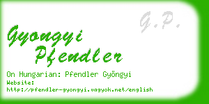 gyongyi pfendler business card